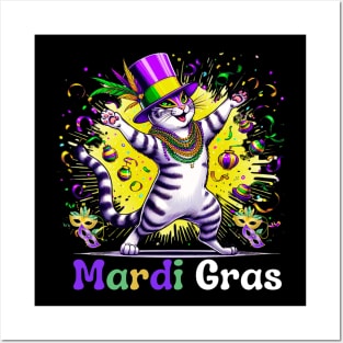 Cats Kitten Kitty Mardi Gras Festival Party Cat Lover Posters and Art